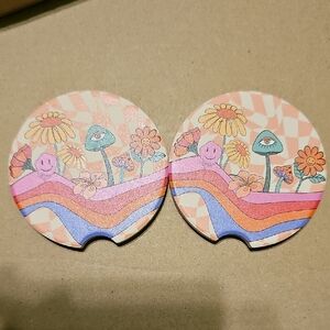 Colorful Mushroom Car Coasters